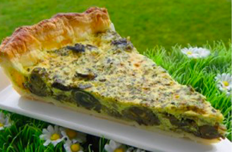 Quiche aux escargots et herbes fraîches